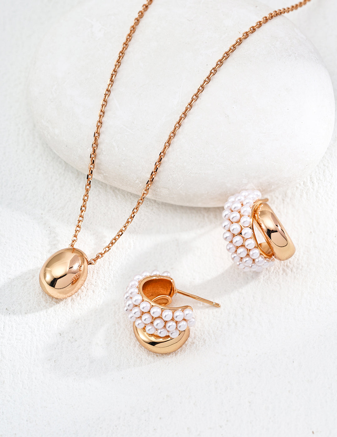 S925 Silver Beach Earrings - Pearl Wave Design, Ocean Jewelry