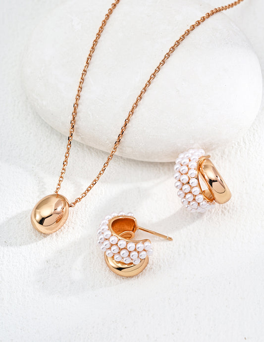 S925 Silver Beach Earrings - Pearl Wave Design, Ocean Jewelry