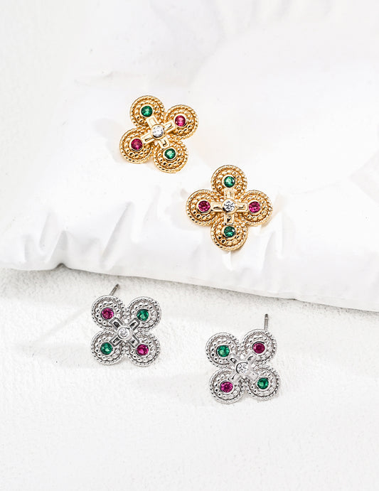 Rainbow Clover Earrings - S925 Silver, Lucky Charms + SURPRISE Gift!