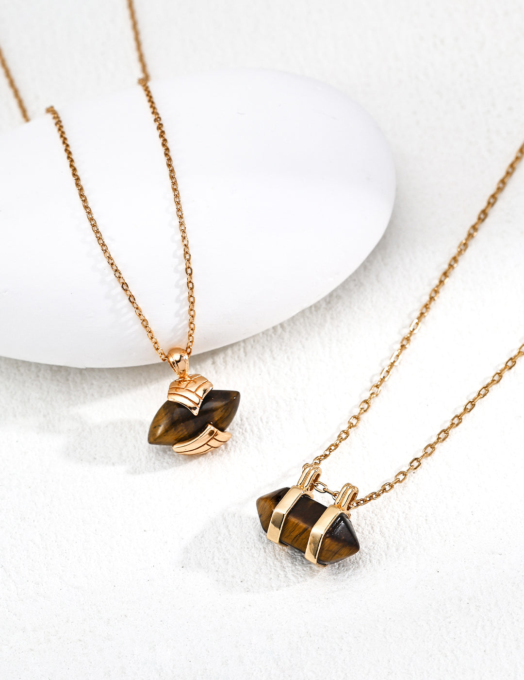 Unique Tiger Eye Necklace - S925 Silver Vintage Pendant