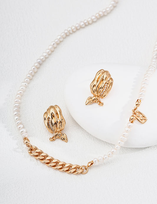 Vintage Scarf Earrings - S925 Silver, Delicate Zircon Accent, Girly Chic