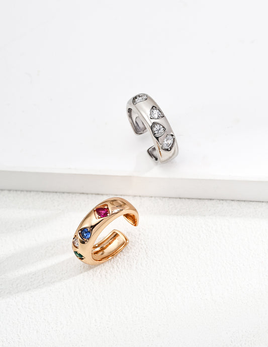 Spring Garden Ring - S925 Silver, Rainbow Zircon, Vintage Style