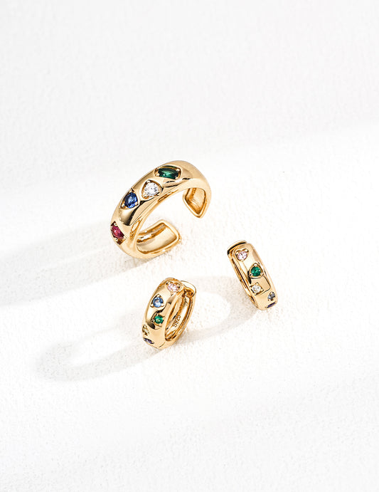 Spring Garden Ring - S925 Silver, Rainbow Zircon, Vintage Style