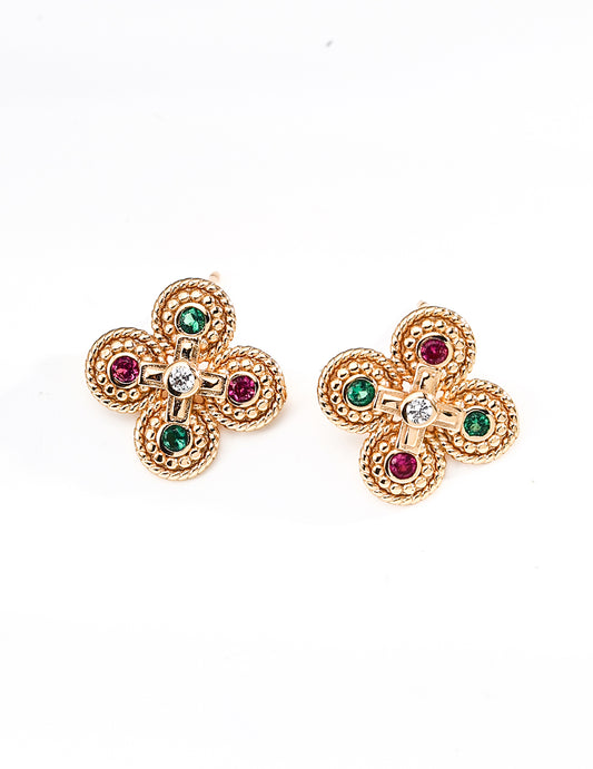 Rainbow Clover Earrings - S925 Silver, Lucky Charms + SURPRISE Gift!