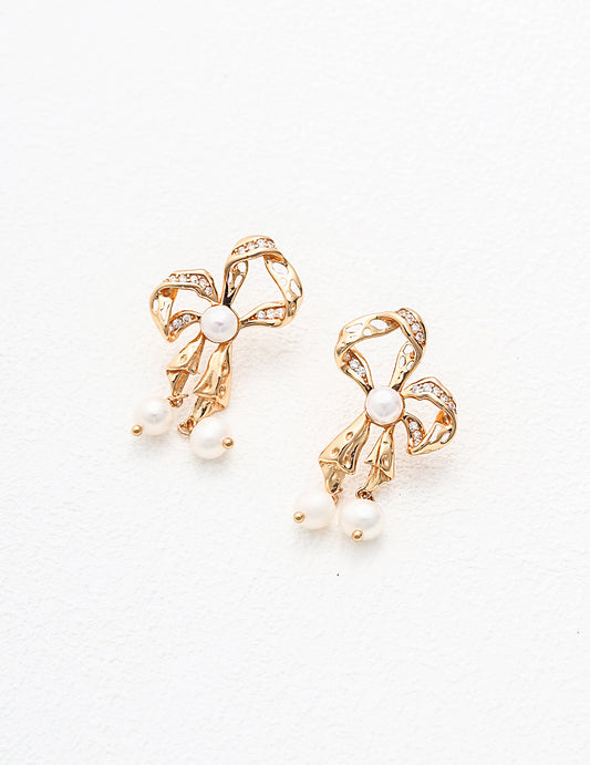 Silver Pearl Butterfly Earrings - 925 Sterling Silver, Skin-Friendly