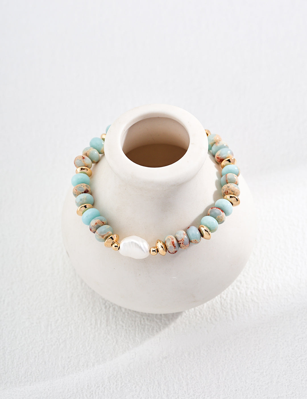 Agalmatolite & Pearl Bracelet - Limited Edition