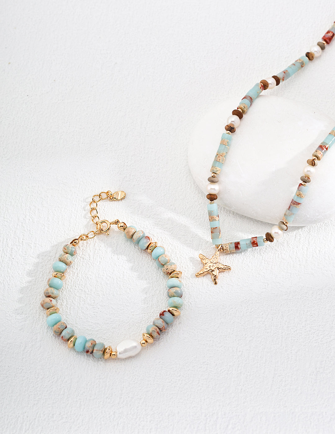 Agalmatolite & Pearl Bracelet - Limited Edition