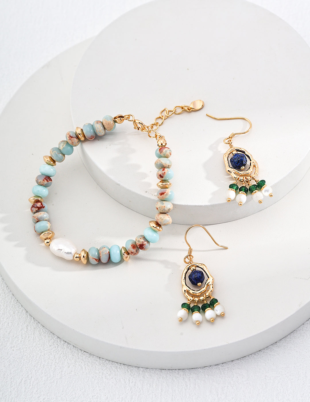 Agalmatolite & Pearl Bracelet - Limited Edition