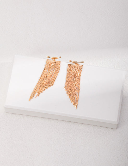 Sterling Silver Long Tassel Earrings | Lightweight Minimal Earrings