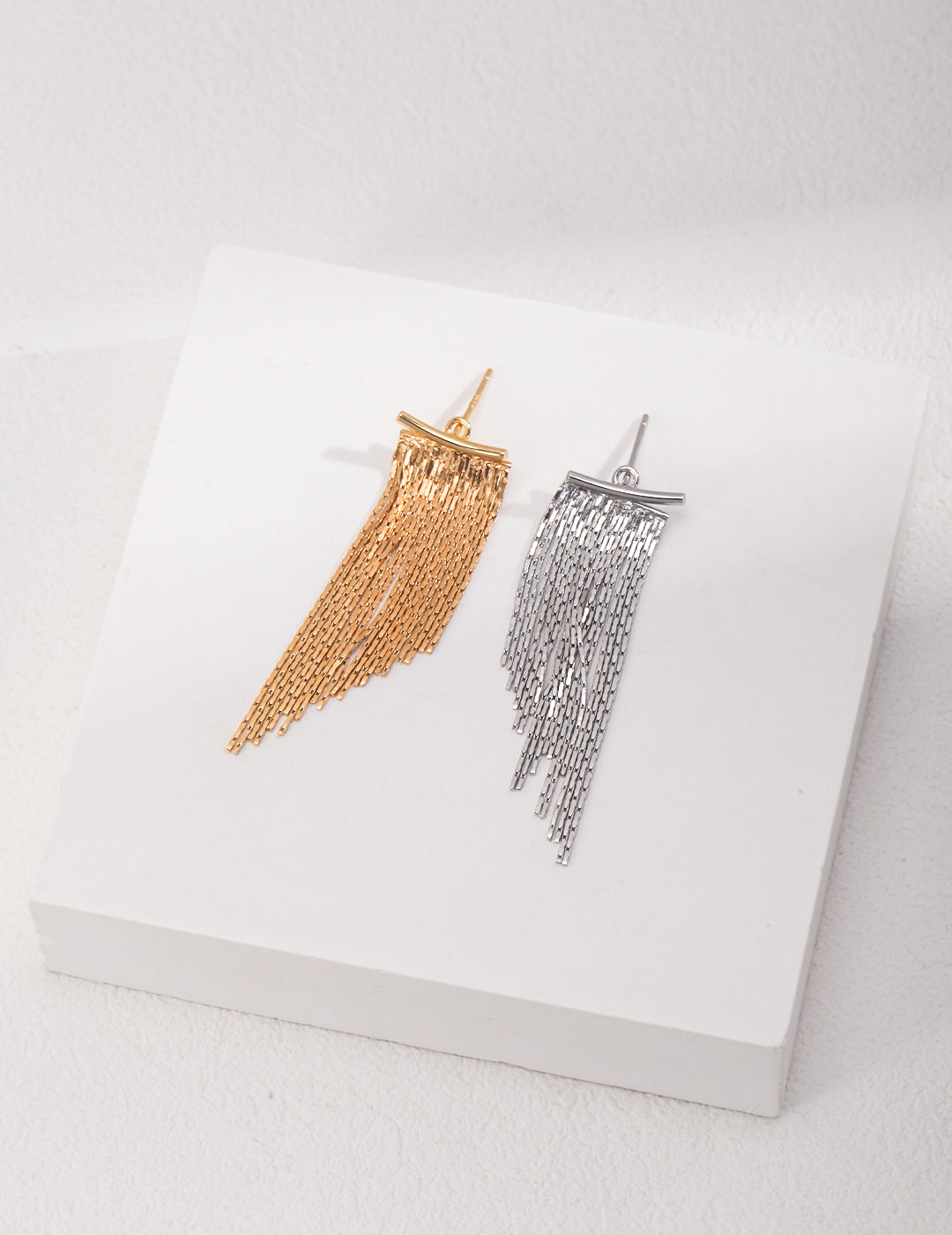 Sterling Silver Long Tassel Earrings | Lightweight Minimal Earrings
