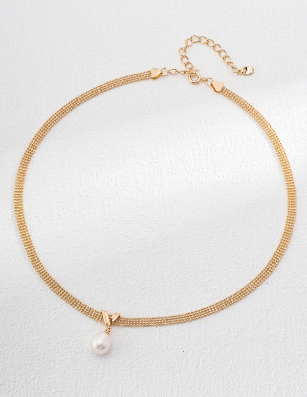 Sterling Silver Pearl Necklace - Discover Timeless Elegance | [MENG]
