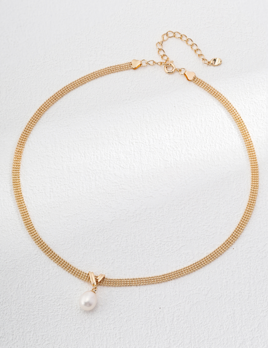 Sterling Silver Pearl Necklace - Discover Timeless Elegance | [MENG]