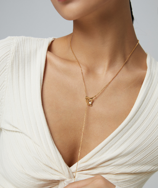 S925 Ginkgo Leaf Pearl Necklace - Head-Turning Style | [MENG]